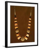 Necklace in Macro-Granular Wrought Gold and Coral, Yemen, 19th-20th Century-null-Framed Giclee Print