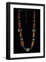 Necklace in Silver, Coral and Turquoise, Uzbekistan-null-Framed Giclee Print