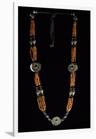 Necklace in Silver, Coral and Turquoise, Uzbekistan-null-Framed Giclee Print