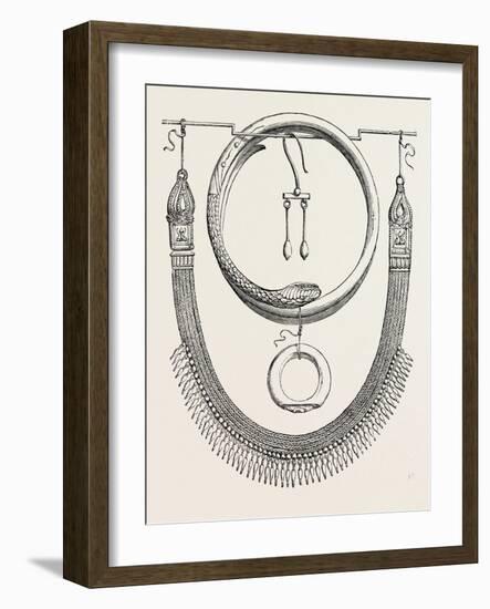 Necklace Ring Bracelet and Ear-Ring from Pompeii-null-Framed Giclee Print