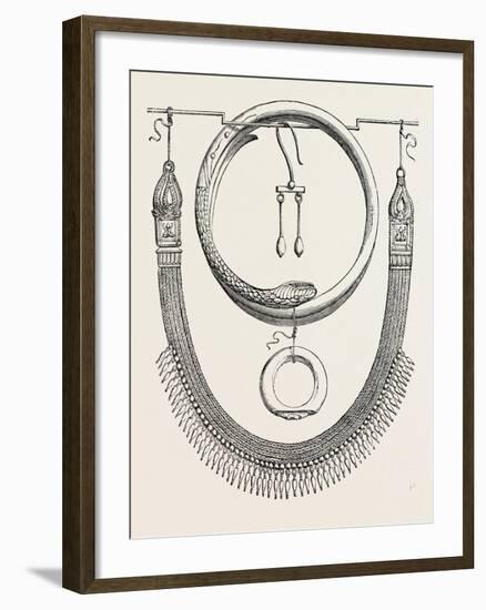 Necklace Ring Bracelet and Ear-Ring from Pompeii-null-Framed Giclee Print