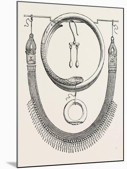 Necklace Ring Bracelet and Ear-Ring from Pompeii-null-Mounted Giclee Print