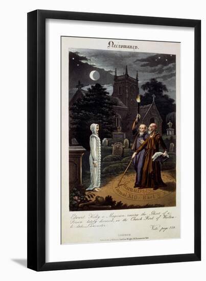 Necromancy: Edward Kelly, a Magician, Raising the Ghost of a Person Lately Deceased, in the…-null-Framed Premium Giclee Print
