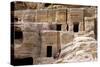 Necropolis at Petra, Jordan, 10th A.D. Burial Chambers Carved into the Rocks-Andrea Jemolo-Stretched Canvas