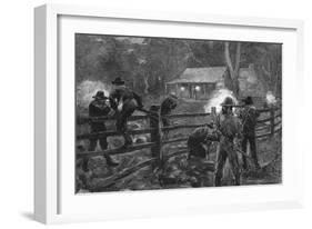 Ned Kelly- Fight at Glenrowan-null-Framed Art Print