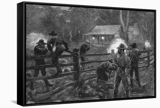 Ned Kelly- Fight at Glenrowan-null-Framed Stretched Canvas