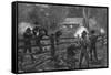 Ned Kelly- Fight at Glenrowan-null-Framed Stretched Canvas