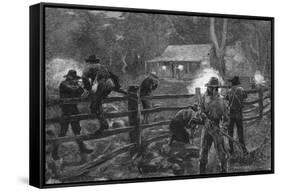 Ned Kelly- Fight at Glenrowan-null-Framed Stretched Canvas