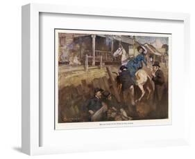 Ned Kelly Shoot Out, 1880-null-Framed Art Print