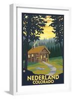 Nederland, Colorado - Cabin Scene-Lantern Press-Framed Art Print