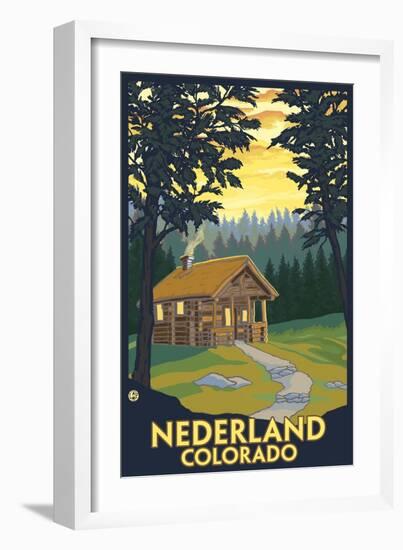 Nederland, Colorado - Cabin Scene-Lantern Press-Framed Art Print