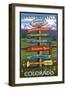 Nederland, Colorado - Destination Signpost-Lantern Press-Framed Art Print