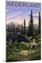 Nederland, Colorado - Moose and Baby-Lantern Press-Mounted Art Print