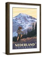 Nederland, Colorado - Mountain Hiker-Lantern Press-Framed Art Print