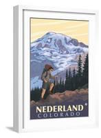 Nederland, Colorado - Mountain Hiker-Lantern Press-Framed Art Print