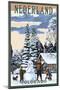 Nederland, Colorado - Snowman Scene-Lantern Press-Mounted Art Print