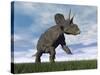 Nedoceratops Dinosaur Grazing in Grassy Field-null-Stretched Canvas