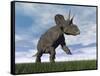 Nedoceratops Dinosaur Grazing in Grassy Field-null-Framed Stretched Canvas