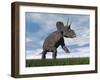 Nedoceratops Dinosaur Grazing in Grassy Field-null-Framed Art Print