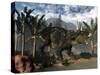 Nedoceratops Roaring While Among Onychiopsis Trees-Stocktrek Images-Stretched Canvas