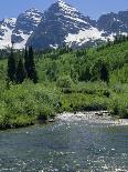 Maroon Bells Seen from Stream Rushing to Feed Maroon Lake Nearby, Rocky Mountains, USA-Nedra Westwater-Photographic Print