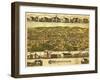 Needham Heights, Massachusetts - Panoramic Map-Lantern Press-Framed Art Print
