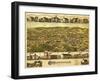 Needham Heights, Massachusetts - Panoramic Map-Lantern Press-Framed Art Print