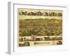 Needham Heights, Massachusetts - Panoramic Map-Lantern Press-Framed Art Print