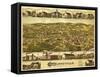 Needham Heights, Massachusetts - Panoramic Map-Lantern Press-Framed Stretched Canvas