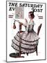 "Needlepoint" Saturday Evening Post Cover, March 1,1924-Norman Rockwell-Mounted Giclee Print