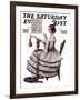 "Needlepoint" Saturday Evening Post Cover, March 1,1924-Norman Rockwell-Framed Giclee Print