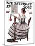 "Needlepoint" Saturday Evening Post Cover, March 1,1924-Norman Rockwell-Mounted Giclee Print