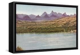 Needles Mountains and Colorado River, California-null-Framed Stretched Canvas