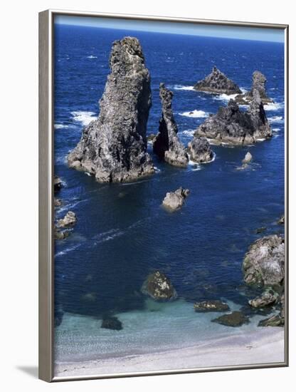 Needles, Port Coton, Belle Ile En Mer, Brittany, France-Guy Thouvenin-Framed Photographic Print