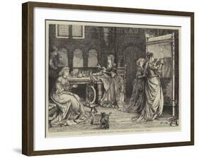 Needlework in the Olden Time, Ladies at Tapestry Work-Matthew White Ridley-Framed Giclee Print