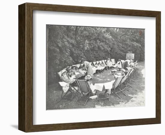 Needlework Lesson, Montpelier House Open Air School, London, 1908-null-Framed Photographic Print