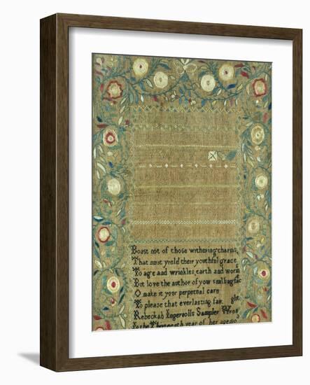 Needlework Sampler. New England, 1803-Rebeckah Ingersolls-Framed Giclee Print