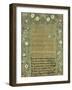 Needlework Sampler. New England, 1803-Rebeckah Ingersolls-Framed Giclee Print