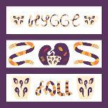 Cute Isolated Scarf Hygge Lettering. White Background. Flat Style Illustration.-nefedova_da-Art Print