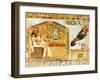 Nefertari Playing Senet, Detail of a Wall Painting from the Tomb of Queen Nefertari, New Kingdom-null-Framed Giclee Print