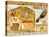 Nefertari Playing Senet, Detail of a Wall Painting from the Tomb of Queen Nefertari, New Kingdom-null-Stretched Canvas