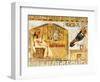 Nefertari Playing Senet, Detail of a Wall Painting from the Tomb of Queen Nefertari, New Kingdom-null-Framed Giclee Print