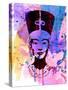 Nefertiti Watercolor-Anna Malkin-Stretched Canvas