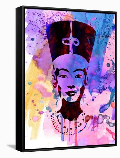 Nefertiti Watercolor-Anna Malkin-Framed Stretched Canvas