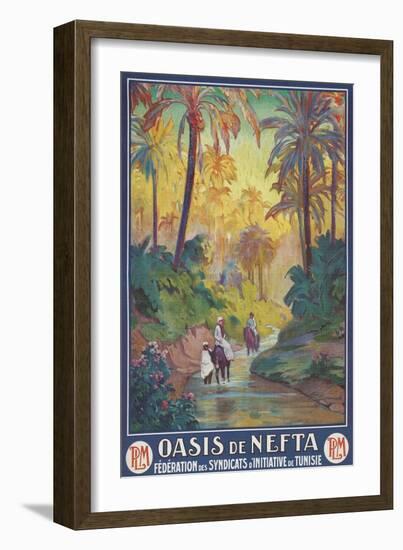 Nefta Oasis, Tunisia, Travel Poster-Found Image Press-Framed Giclee Print