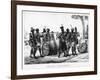 Negres Cangueiros' - Black Porters Carry a Cask, Engraved by Thierry Freres (Fl.1827-45), 1835-Jean Baptiste Debret-Framed Giclee Print