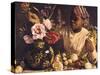 Negress with Peonies, 1870-Frederic Bazille-Stretched Canvas