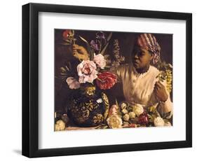 Negress with Peonies, 1870-Frederic Bazille-Framed Giclee Print