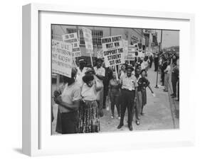 Negro Civil Rights Demonstration Outside Gop Convention Hall-null-Framed Photographic Print