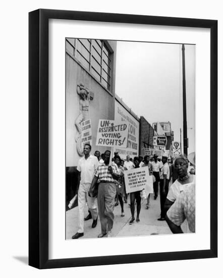 Negro Demonstration for Strong Civil Right Plank Outside Gop Convention Hall-Francis Miller-Framed Photographic Print